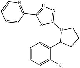 Pyridine, 2-[5-[2-(2-chlorophenyl)-1-pyrrolidinyl]-1,3,4-thiadiazol-2-yl]- Structural