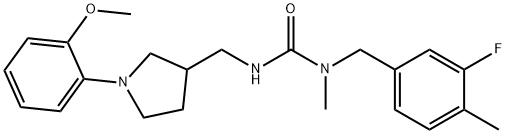 Urea, N-[(3-fluoro-4-methylphenyl)methyl]-N'-[[1-(2-methoxyphenyl)-3-pyrrolidinyl]methyl]-N-methyl- Structural