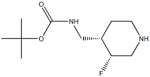 tert-butyl (((3R,4S)-3-fluoropiperidin-4-yl)methyl)carbamate Structural