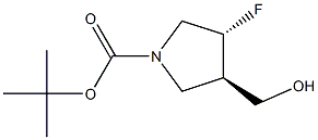 tert-butyl (3R,4R)-3-fluoro-4-(hydroxymethyl)pyrrolidine-1-carboxylate Structural