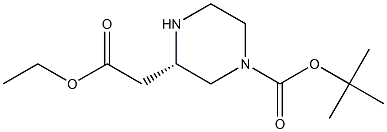 tert-Butyl (S)-3-(2-ethoxy-2-oxoethyl)piperazine-1-carboxylate Structural