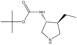 tert-butyl ((3R,4S)-4-ethylpyrrolidin-3-yl)carbamate Structural