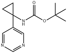 tert-Butyl (1-(pyrimidin-5-yl)cyclopropyl)carbamate Structural