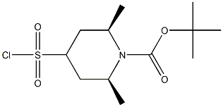 tert-butyl (2S,6R)-4-(chlorosulfonyl)-2,6-dimethylpiperidine-1-carboxylate Structural