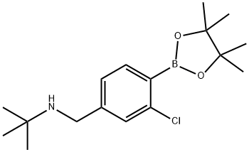 N-(3-Chloro-4-(4,4,5,5-tetramethyl-1,3,2-dioxaborolan-2-yl)benzyl)-2-methylpropan-2-amine Structural