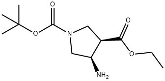 1-(tert-butyl) 3-ethyl (3R,4R)-4-aminopyrrolidine-1,3-dicarboxylate Structural