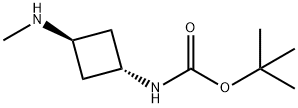 tert-butyl N-[trans-3-(methylamino)cyclobutyl]carbamate Structural