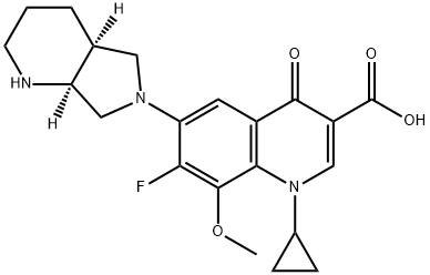 1-cyclopropyl-7-fluoro-8-methoxy-6-((4aS,7aS)-octahydro-6H-pyrrolo[3,4-b]pyridin-6-yl)-4-oxo-1,4-dihydroquinoline-3-carboxylic acid Structural