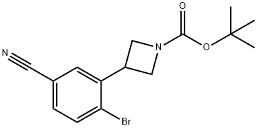 tert-butyl 3-(2-bromo-5-cyanophenyl)azetidine-1-carboxylate Structural