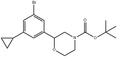 tert-butyl 2-(3-bromo-5-cyclopropylphenyl)morpholine-4-carboxylate Structural