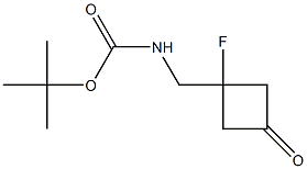 tert-butyl N-[(1-fluoro-3-oxocyclobutyl)methyl]carbamate Structural