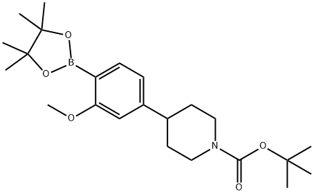 tert-butyl 4-(3-methoxy-4-(4,4,5,5-tetramethyl-1,3,2-dioxaborolan-2-yl)phenyl)piperidine-1-carboxylate Structural