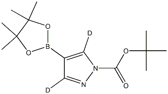 tert-butyl 4-(4,4,5,5-tetramethyl-1,3,2-dioxaborolan-2-yl)-1H-pyrazole-1-carboxylate-3,5-d2 Structural