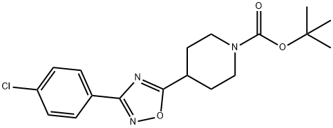 tert-butyl 4-(3-(4-chlorophenyl)-1,2,4-oxadiazole-5-yl)piperidine-1-carboxylate Structural