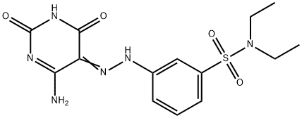 Benzenesulfonamide, 3-[2-(4-amino-1,6-dihydro-2,6-dioxo-5(2H)-pyrimidinylidene)hydrazinyl]-N,N-diethyl- Structural