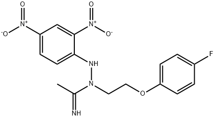 N'-{2,4-bisnitrophenyl}-N-[2-(4-fluorophenoxy)ethyl]ethanehydrazonamide Structural