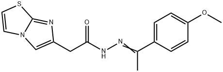 Imidazo[2,1-b]thiazole-6-acetic acid, 2-[1-(4-methoxyphenyl)ethylidene]hydrazide Structural
