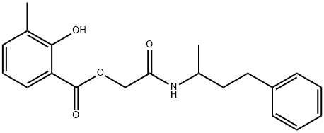 Benzoic acid, 2-hydroxy-3-methyl-, 2-[(1-methyl-3-phenylpropyl)amino]-2-oxoethyl ester Structural
