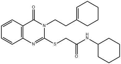 Acetamide, 2-[[3-[2-(1-cyclohexen-1-yl)ethyl]-3,4-dihydro-4-oxo-2-quinazolinyl]thio]-N-cyclohexyl- Structural