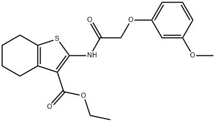 ethyl 2-{[(3-methoxyphenoxy)acetyl]amino}-4,5,6,7-tetrahydro-1-benzothiophene-3-carboxylate Structural