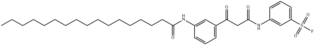 Benzenesulfonyl fluoride, 3-[[1,3-dioxo-3-[3-[(1-oxoheptadecyl)amino]phenyl]propyl]amino]- Structural