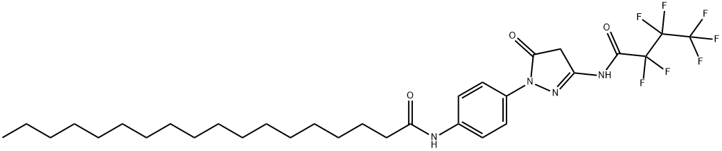 Octadecanamide, N-[4-[3-[(2,2,3,3,4,4,4-heptafluoro-1-oxobutyl)amino]-4,5-dihydro-5-oxo-1H-pyrazol-1-yl]phenyl]- Structural