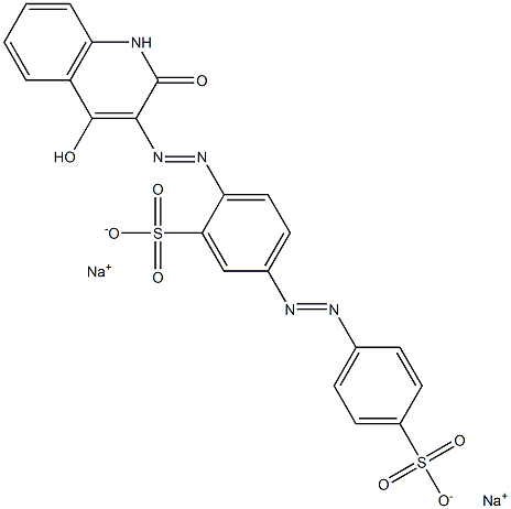 Benzenesulfonic acid, 2-[(1,2-dihydro-4-hydroxy-2-oxo-3-quinolinyl)azo]-5-[(4-sulfophenyl)azo]-, disodium salt