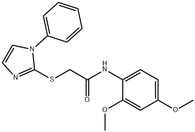 Acetamide, N-(2,4-dimethoxyphenyl)-2-[(1-phenyl-1H-imidazol-2-yl)thio]- Structural