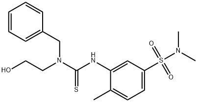 Benzenesulfonamide, 3-[[[(2-hydroxyethyl)(phenylmethyl)amino]thioxomethyl]amino]-N,N,4-trimethyl- Structural