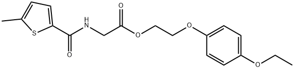 Glycine, N-[(5-methyl-2-thienyl)carbonyl]-, 2-(4-ethoxyphenoxy)ethyl ester Structural