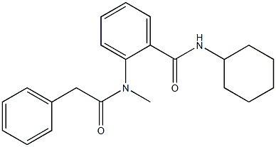 N-cyclohexyl-2-[methyl(2-phenylacetyl)amino]benzamide Structural