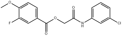 Benzoic acid, 3-fluoro-4-methoxy-, 2-[(3-chlorophenyl)amino]-2-oxoethyl ester Structural