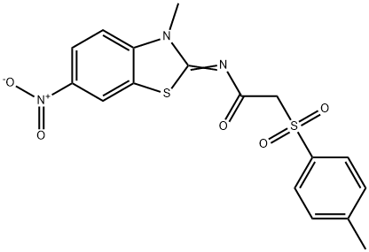 Acetamide, N-(3-methyl-6-nitro-2(3H)-benzothiazolylidene)-2-[(4-methylphenyl)sulfonyl]- Structural