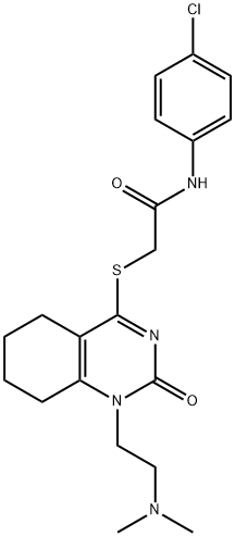 Acetamide, N-(4-chlorophenyl)-2-[[1-[2-(dimethylamino)ethyl]-1,2,5,6,7,8-hexahydro-2-oxo-4-quinazolinyl]thio]- Structural