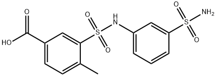 Benzoic acid, 3-[[[3-(aminosulfonyl)phenyl]amino]sulfonyl]-4-methyl- Structural