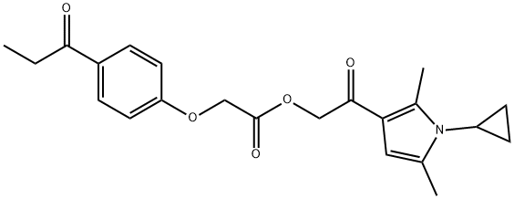 Acetic acid, 2-[4-(1-oxopropyl)phenoxy]-, 2-(1-cyclopropyl-2,5-dimethyl-1H-pyrrol-3-yl)-2-oxoethyl ester Structural
