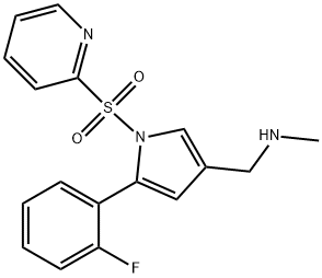 1-(5-(2-fluorophenyl)-1-(pyridin-2-ylsulfonyl)-1H-pyrrol-3-yl)-N- methylmethanamine fumarate Structural