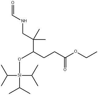 Hexanoic acid, 5-[(formylamino)methyl]-5-methyl-4-[[tris(1-methylethyl)silyl]oxy]-, ethyl ester Structural