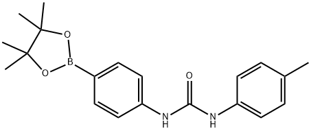 Urea, N-(4-methylphenyl)-N'-[4-(4,4,5,5-tetramethyl-1,3,2-dioxaborolan-2-yl)phenyl]- Structural