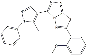 methyl 2-[3-(5-methyl-1-phenyl-1H-pyrazol-4-yl)[1,2,4]triazolo[3,4-b][1,3,4]thiadiazol-6-yl]phenyl ether Structural