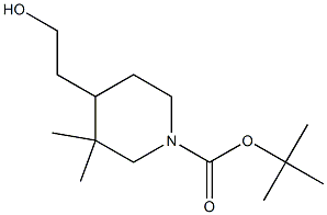 tert-butyl 4-(2-hydroxyethyl)-3,3-dimethylpiperidine-1-carboxylate Structural