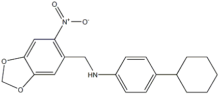 N-(4-cyclohexylphenyl)-N-[(6-nitro-1,3-benzodioxol-5-yl)methyl]amine Structural