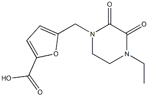 5-[(4-ethyl-2,3-dioxopiperazin-1-yl)methyl]-2-furoic acid Structural