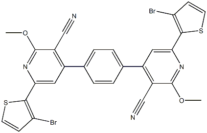 4,4'-(1,4-Phenylene)bis[2-methoxy-3-cyano-6-(3-bromo-2-thienyl)pyridine] Structural