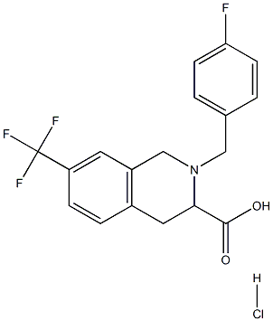 2-(4-fluoro-benzyl)-7-trifluoromethyl-1,2,3,4-tetrahydro-isoquinoline-3-carboxylic acid hydrochloride Structural