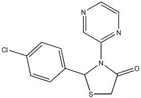 2-(4-chlorophenyl)-3-(2-pyrazinyl)-1,3-thiazolan-4-one