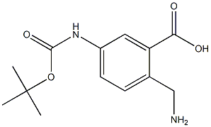 2-(aminomethyl)-5-(tert-butoxycarbonylamino)benzoic acid Structural