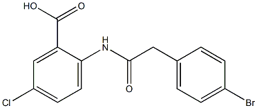 2-[2-(4-bromophenyl)acetamido]-5-chlorobenzoic acid Structural