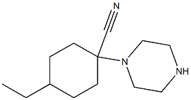 4-ethyl-1-(piperazin-1-yl)cyclohexane-1-carbonitrile Structural