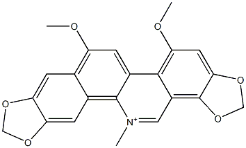 5,7-Dimethoxy-13-methyl[1,3]benzodioxolo[5,6-c]-1,3-dioxolo[4,5-i]phenanthridin-13-ium Structural